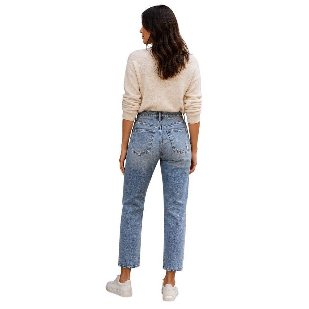 Rag & Bone "Nina" High-Rise Ankle Cigarette Jeans Dana Point Distressed 26, NWT - Picture 4 of 16